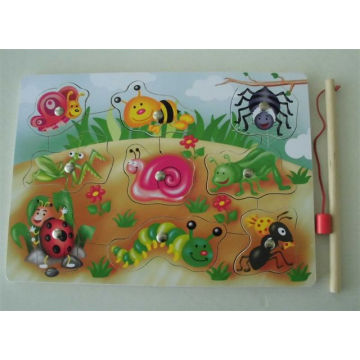 Educational Wooden Fishing Magnetic Puzzle Wooden Toys